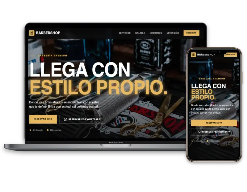Ejemplo de página web profesional responsive para un negocio